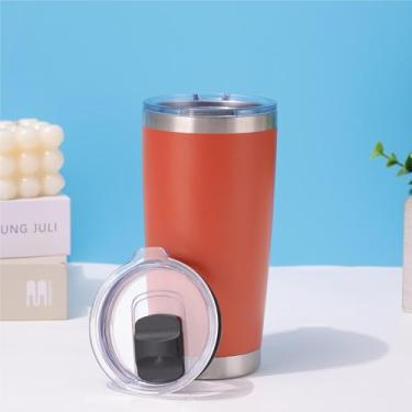 Imagem de CWPJUNDGP Caneca de carro de aço inoxidável de 590 ml, caneca de carro de camada dupla, isolamento térmico, isolamento térmico, copo mestre de gelo, grande capacidade