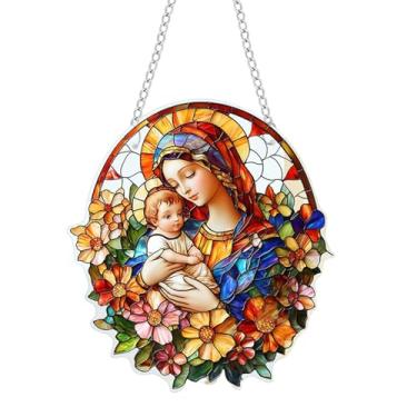 Imagem de KiBcsLic Painel decorativo de acrílico para janela, artesanato com corrente, decoração para casa, enfeite para pendurar na parede, ou porta, ideal para