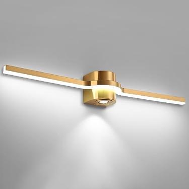 Imagem de SOLFART Luminárias De Banheiro 32" Luzes Reguláveis Bronze Escovado Penteadeira Para Led Moderno Parede D