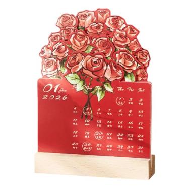 Imagem de Calendário de Mesa Mensal 2026 | Agenda Diária Semanal E Mensal Com Rosas,Decoração Elegante com Calendário de Mesa 2026 | para Agenda Compromissos Planejamento Escola Dormitório Apartamento e Família
