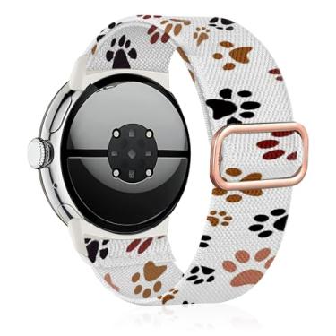 Imagem de Zspoly Pulseira de nylon compatível com Google Pixel Watch 1/2/3/4 (41 mm), pulseiras elásticas ajustáveis de substituição para Pixel Watch 4 masculino/feminino