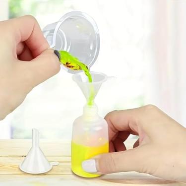 Imagem de 8 frascos de cola com ponta de agulha de precisão de 10 ml de aperto de ponta fina com mini funil para pintura acrílica para artesanato, branco