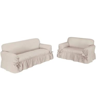 Imagem de Capas para sofás de dois e três lugares em tecido de cetim espesso premium, oferecendo proteção robusta e conforto excepcional. (PRETO)