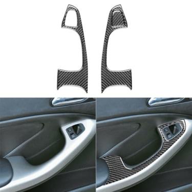Imagem de Generic Adesivo de fibra de carbono de efeito 3D premium real compatível com BMW M3 E46 1998-2005 interruptores de elevação de janela de porta de carro acabamento de painel 2 portas acessórios