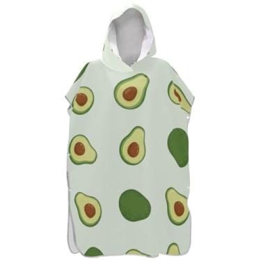 Imagem de Joisal Roupão de mudança de poncho de surfe verde abacate para toalha de banho com capuz de praia reutilizável ponchos adultos para mulheres