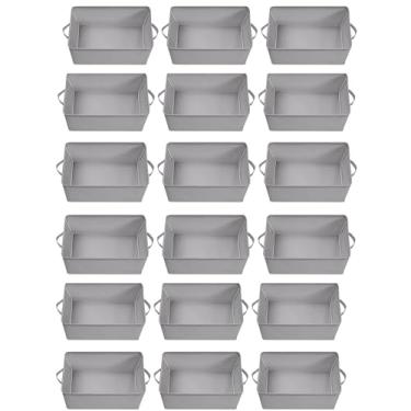 Imagem de STORAGEIDEAS Cestos de armazenamento com moldura de metal, cestas grandes dobráveis de armazenamento de tecido para prateleira organizadora, organizador de cestas com alças para cobertores, toalhas