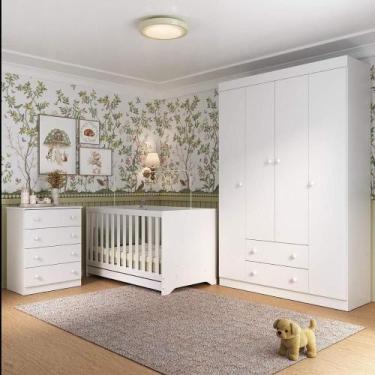 Imagem de Quarto De Bebê Completo Com Berço Americano 3 Em 1 Encanto Multimóveis