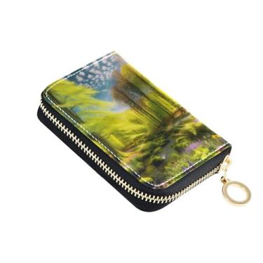 Imagem de Carteira feminina Spring Forest com zíper e bloqueio de RFID, porta-cartões de crédito, estética para moedas, com zíper