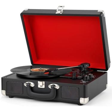 Imagem de Toca Disco Vinil, Tocador de Vinil, Toca Disco, Equipado com Porta USB, Saída para Fones de Ouvido, com Função Alto-Falantes, Compatível com Discos de 7, 10 e 12 Polegadas