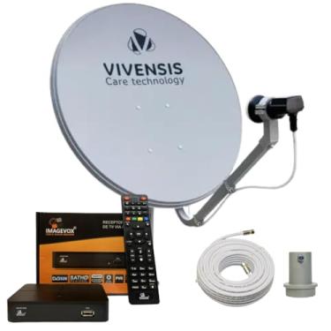 Imagem de Kit Receptor Sat HD 120NB Banda KU Full HD Antena 60cm