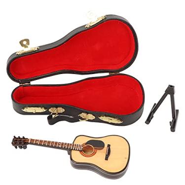 Imagem de Acouto Modelo de Guitarra Em Miniatura de Madeira – Réplica Requintada de Decoração de Instrumento Musical para Casa e Presentes