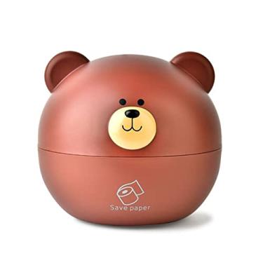 Imagem de POCREATION Porta-lenço de Urso, Caixa de Lenços Multifuncional Em Formato Nórdico de PP Com Grande Capacidade, para Decoração de Casa Sala de Estar Escritório (Marrom)