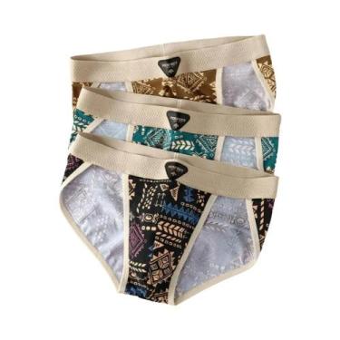 Imagem de Cuecas Boxer Masculinas De Algodão 3 Peças Confortáveis E Respiráveis 
