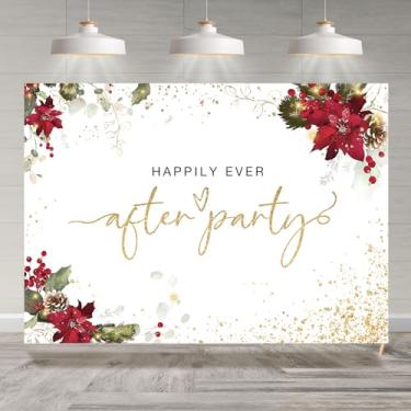 Imagem de Rsuuinu Happily Ever After Party Pano de fundo para casamento, chá de panela, recepção, noivado, fotografia, decoração de chá de noiva, decoração de festa, banner, mesa de bolo, suporte de estúdio de