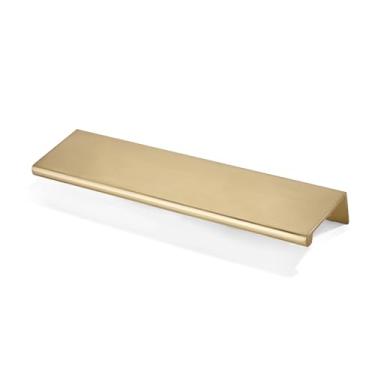 Imagem de khtumeware Pacote com 2 unidades de 152 mm (152 mm) orifício central champanhe bronze borda de dedo puxador sólido gaveta gaveta hardware puxador dedo cozinha quarto penteadeira gaveta ferragens