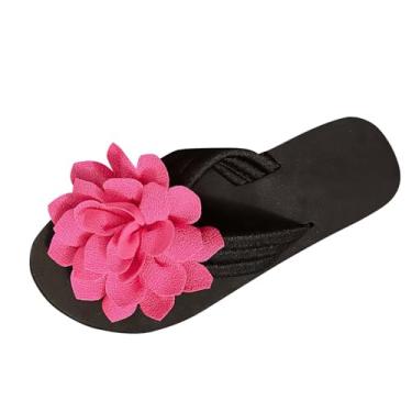 Imagem de Sandálias rasteiras femininas confortáveis, modernas, primavera, verão, estilo casual, Rosa choque, 36