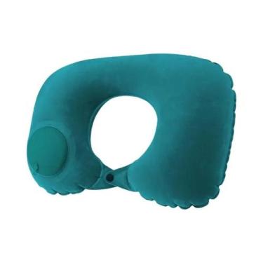 Imagem de Travesseiro Inflável Portátil Em Forma De U Para Viagens Ao Ar Livre E