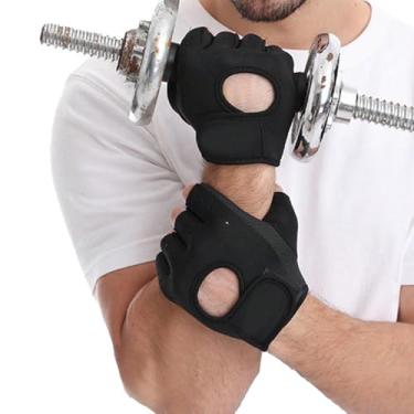 Imagem de 1 par de luvas esportivas respiráveis para homens e mulheres, protetor de pulso antiderrapante de meio dedo para basquete, levantamento de halteres, treino de academia e ciclismo, tamanho G