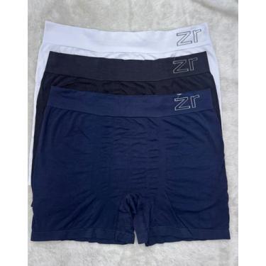 Imagem de Kit 3 Cuecas Plus Size Poliamida Sem Costura G4 Tecido Macio Cor:Preta