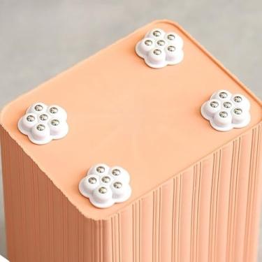 Imagem de 4 peças autoadesivas mini rodízios 360° rodas giratórias para eletrodomésticos deslizantes de eletrodomésticos inoxidáveis para utensílios de cozinha, móveis pequenos (branco)