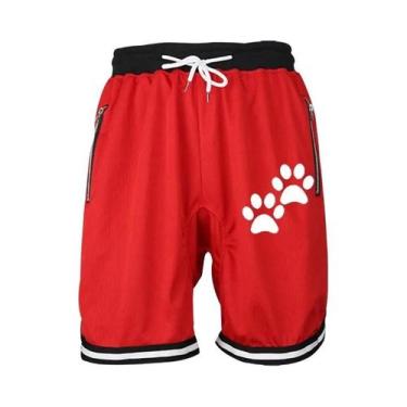 Imagem de Bermudas De Basquete Masculinas Respiráveis Com Cintura Elástica E Bol