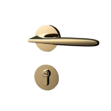 Imagem de Conjunto de fechadura de porta de quarto simples para ambientes internos e fechaduras douradas (sem chave)