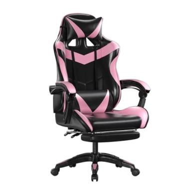 Imagem de Cadeira Gamer Ergonômica - Escritório, Casa e Universitário com Reclinação e Altura Ajustável (ROSA)