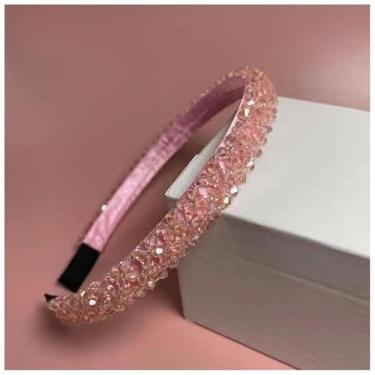 Imagem de Tiara de Cristal com Flores para Noiva e Festa — Tiara Princesa Brilhante para Casamento e Debutante (Rosa)