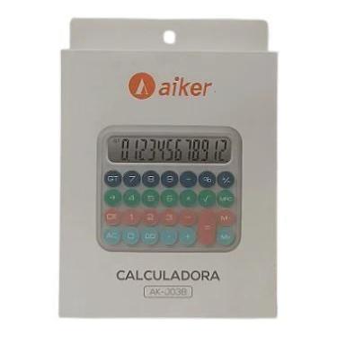 Imagem de Calculadora Eletrônica Aiker AK-J038 - 12 Dígitos, Compacta e Prática 