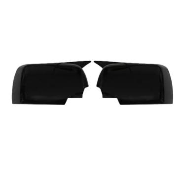 Imagem de Retrovisor lateral asa espelho cobre tampa preto brilhante espelho exterior cobre escudo Compatível com bmw x5 e53 1999-2006 substituição(Bright black)