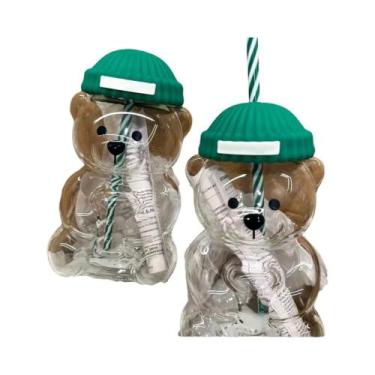 Imagem de Caneca De Café Transparente Em Forma De Urso Cartoon De 500ML Com Canu