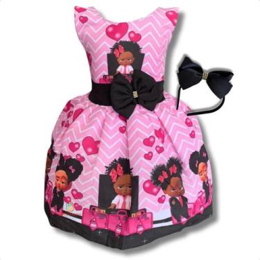 Imagem de Vestido Infantil Poderosa Chefinha Morena Temático - Bento E Maria Mod