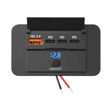 Imagem de Tomada De Carregamento De Parede 12V 24V Com 4 Portas USB C, Dual PD Q