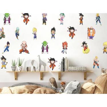 Imagem de adesivo de parede dragon ball z miniaturas decoração quarto de meninos