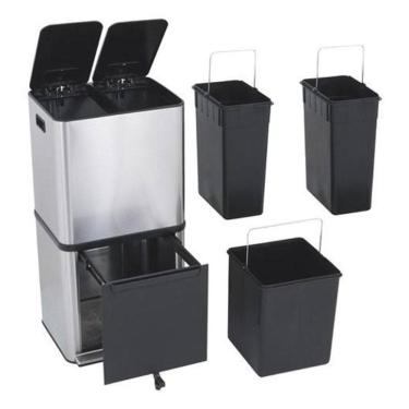 Imagem de Lixeira Seletiva Smart 3 Compartimentos 50L Delineáreis-vos