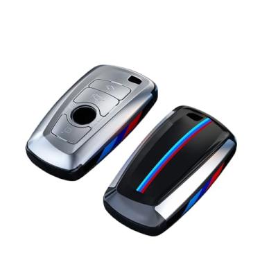 Imagem de Capa protetora de fibra de carbono para chave de carro, acessórios compatíveis com BMW 1 3 5 7 Série M3 M4 X1 X3 X4 X5 F10 F15 F18 F16 F20 F30 F25(B-silvery)
