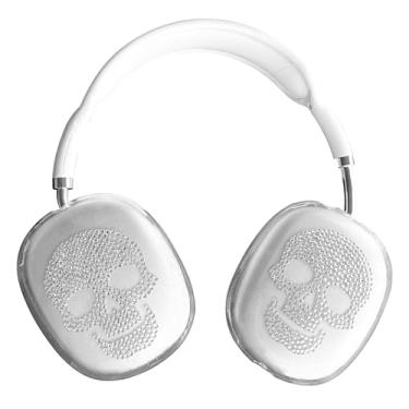 Imagem de NANLANFAN Capa de caveira para AirPods Max Bling Strass, capa protetora de TPU brilhante para AirPods Max 2024 2020
