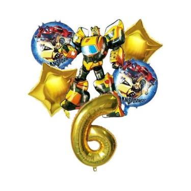 Imagem de Balões Do Optimus Prime Bumblebee Para Meninos, 6 Peças, Decorações Pa