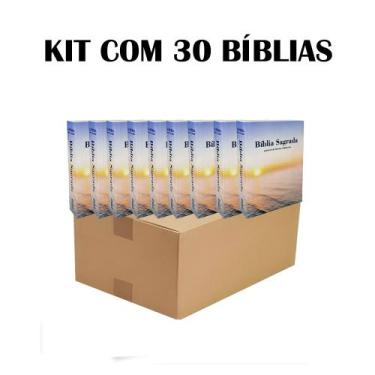 Imagem de Caixa Com 30 Biblias Sagrada Pequena Para Evangelismo 10,5X13,5 cm - A
