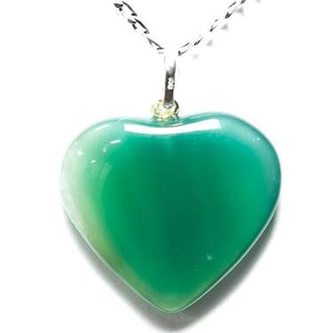 Imagem de Colar Coração Pedra Agata Verde Montagem Pino Prata 950 - CristaisdeCu