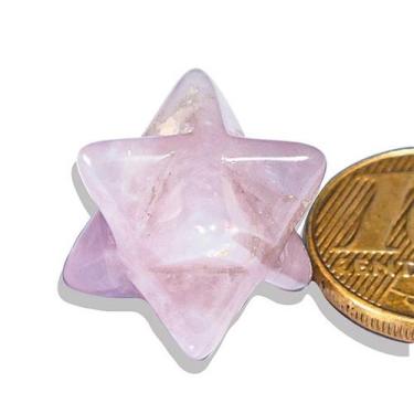 Imagem de 01 Merkabah Quartzo Rosa Pedra Natural Sem Furo Estrela - CristaisdeCu