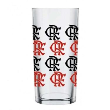 Imagem de Copo Allmix Cylinder 300ml Flamengo - Transparenteverm