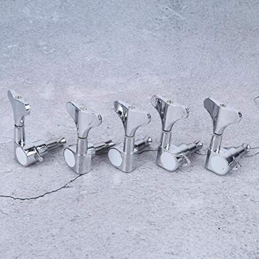 Imagem de Generic Afinadores de Baixo de 5 Cordas, Desempenho Estável, Acessórios de Instrumento Musical para Entusiastas do Baixo, Liga de Zinco Preta (Prata)