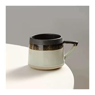 Imagem de Xícara de café vintage moderna criativa copo de água grande capacidade xícara de café cerâmica para escritório (verde, pequena)
