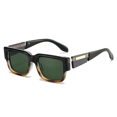 Imagem de HPIRME Óculos retrô com armação grossa (PRETO LEOPARDO VERDE)