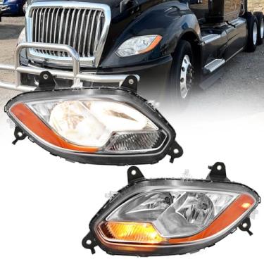 Imagem de aostirmotor Par de montagem de faróis para caminhões International Harvester LT LT625 Classe 8 2017-2021 (lado do motorista e do passageiro)
