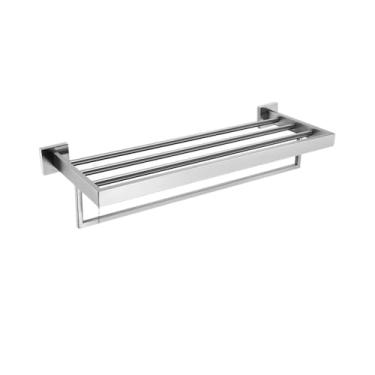 Imagem de Conjunto de acessórios de banheiro de níquel escovado suporte de parede prateleira de banho cabide de roupão suporte de papel higiênico rack de barra de toalha de aço inoxidável, toalheiro de banho