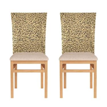 Imagem de STAYTOP 2 peças de capa de cadeira moderna com estampa de leopardo para sala de jantar, capa de cadeira para cozinha, hotel, festa de férias
