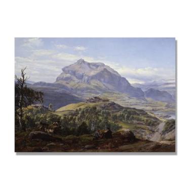 Imagem de NHLDZYH J.C. Dahl Reprodução de arte famosa, arte em tela de paisagem romântica nórdica, decoração de parede elegante para sala de estar e escritório. (paisagem 18). 70 x 98 cm - 27,5 x 38,6 pol