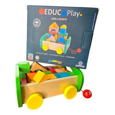 Imagem de Brinquedo De Montar Madeira Criatividade Polibrinq Bdm29